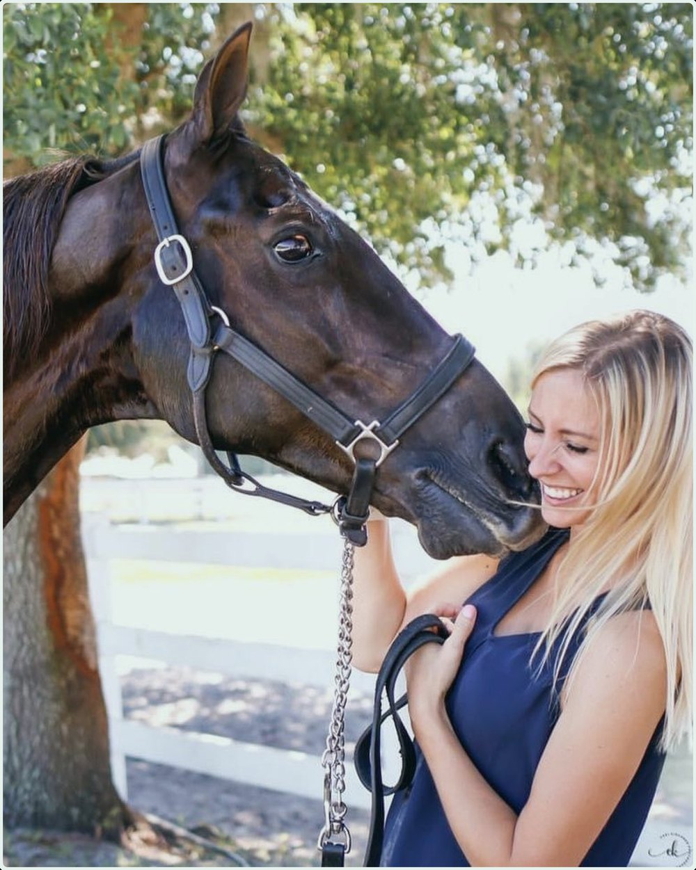 A quiet moment between horse and rider at Solaris Farm